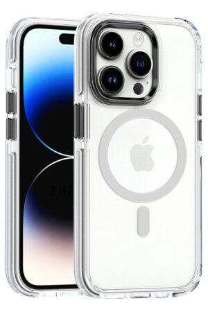 iPhone 15 Pro Bella Magsafe Kapak - Gri-(5796)