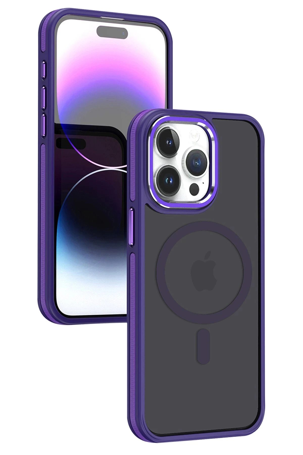 iPhone 15 Pro Winner Magsafe Kapak - Derin Mor-(5796)