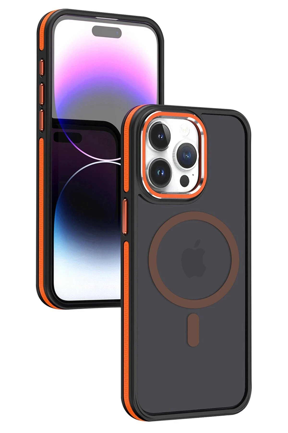 iPhone 15 Pro Max Winner Magsafe Kapak - Turuncu-(5796)