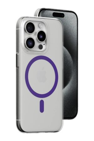 iPhone 14 Pro Max Kılıf Bubble Magsafe Kapak - Mor-(5796)