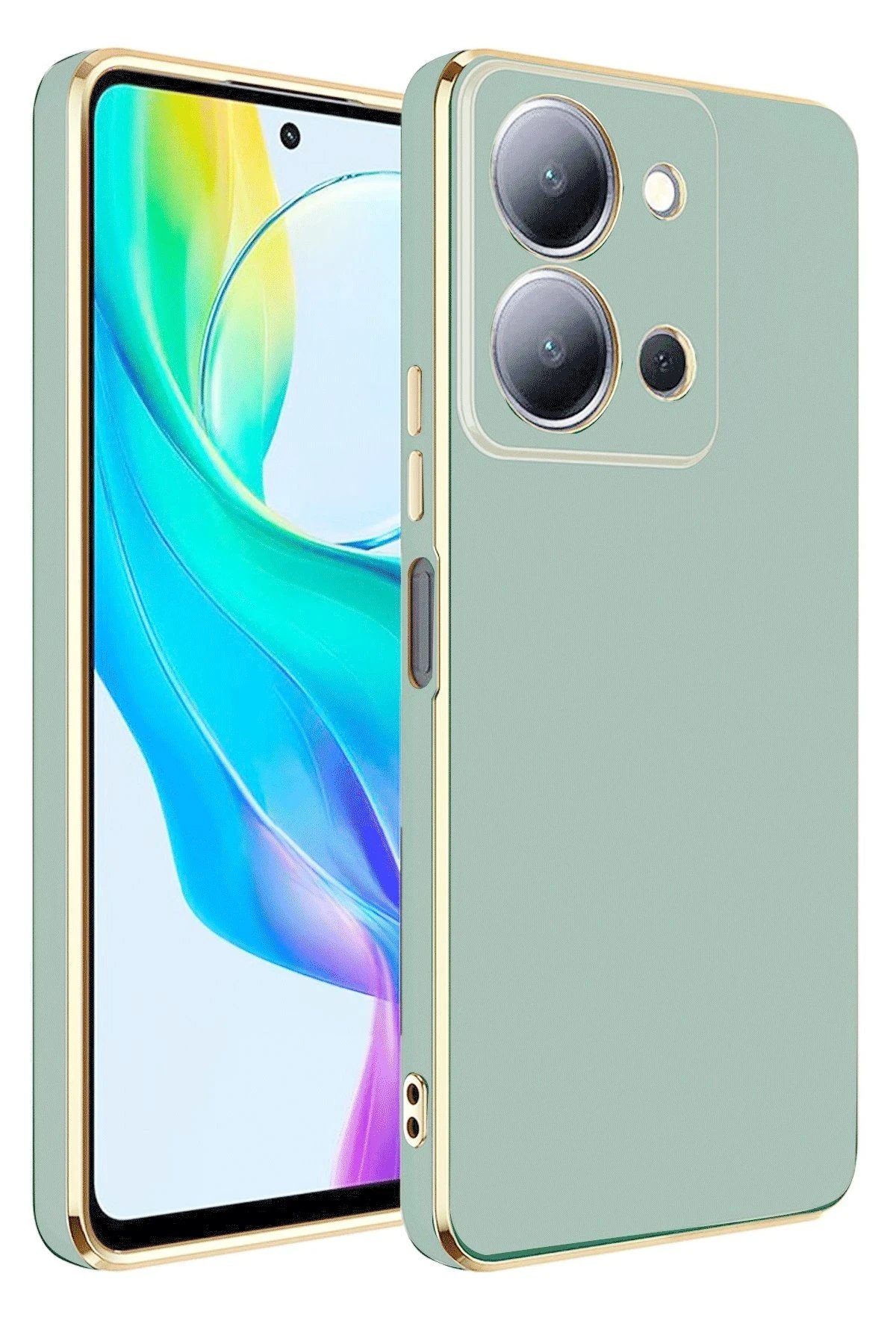 Vivo Y36 Kılıf Volet Silikon - Açık Yeşil-(5796)