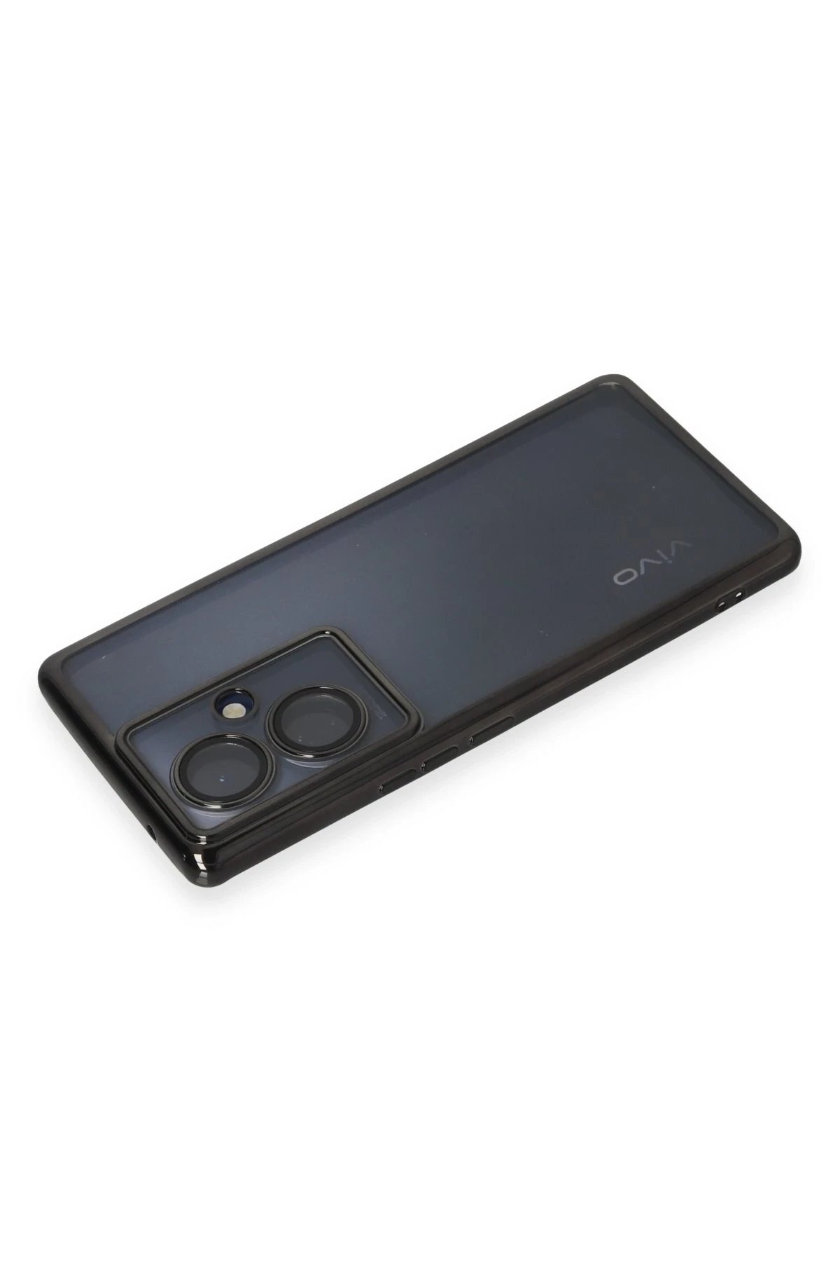 Vivo V29 Lite Kılıf Lensli Silikon - Siyah-(5796) - Görsel 3