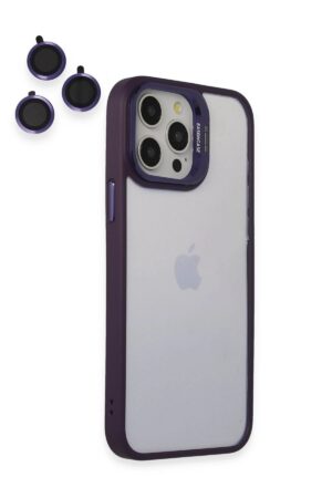 iPhone 14 Pro Kılıf Roblox Lens Standlı Kapak - Mor-(5796)