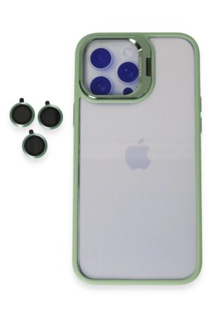 iPhone 15 Pro Max Kılıf Roblox Lens Standlı Kapak - Yeşil-(5796)