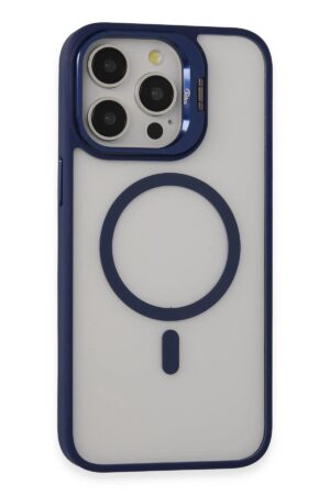 iPhone 14 Pro Max Kılıf Roblox Lens Magsafe Standlı Kapak - Lacivert-(5796)