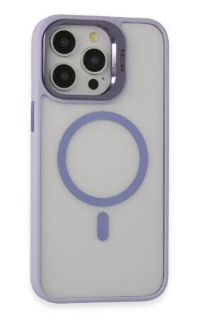 iPhone 15 Pro Max Kılıf Roblox Lens Magsafe Standlı Kapak - Lila-(5796)