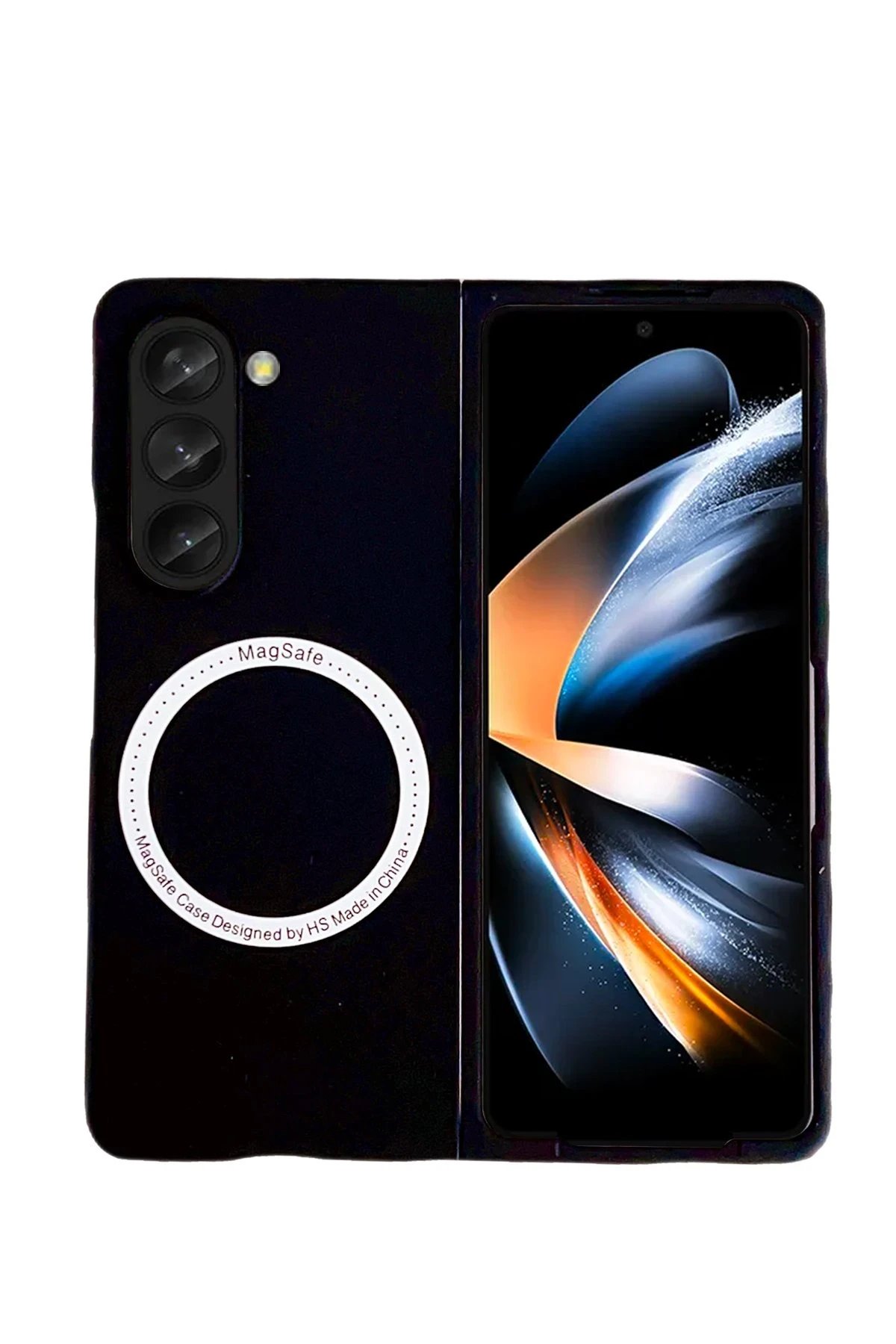 Samsung Galaxy Z Fold 5 Kılıf Mata Fold Kapak - Siyah-(5796)