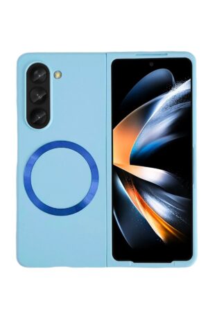 Samsung Galaxy Z Fold 5 Kılıf Mata Fold Kapak - Sierra Blue-(5796)