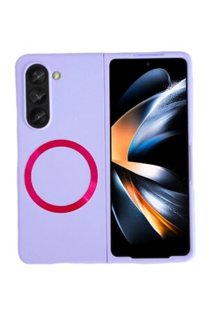 Samsung Galaxy Z Fold 5 Kılıf Mata Fold Kapak - Lila-(5796)