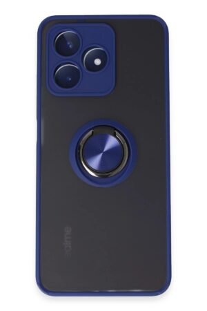 Realme C53 Kılıf Montreal Yüzüklü Silikon Kapak - Lacivert-(5796)