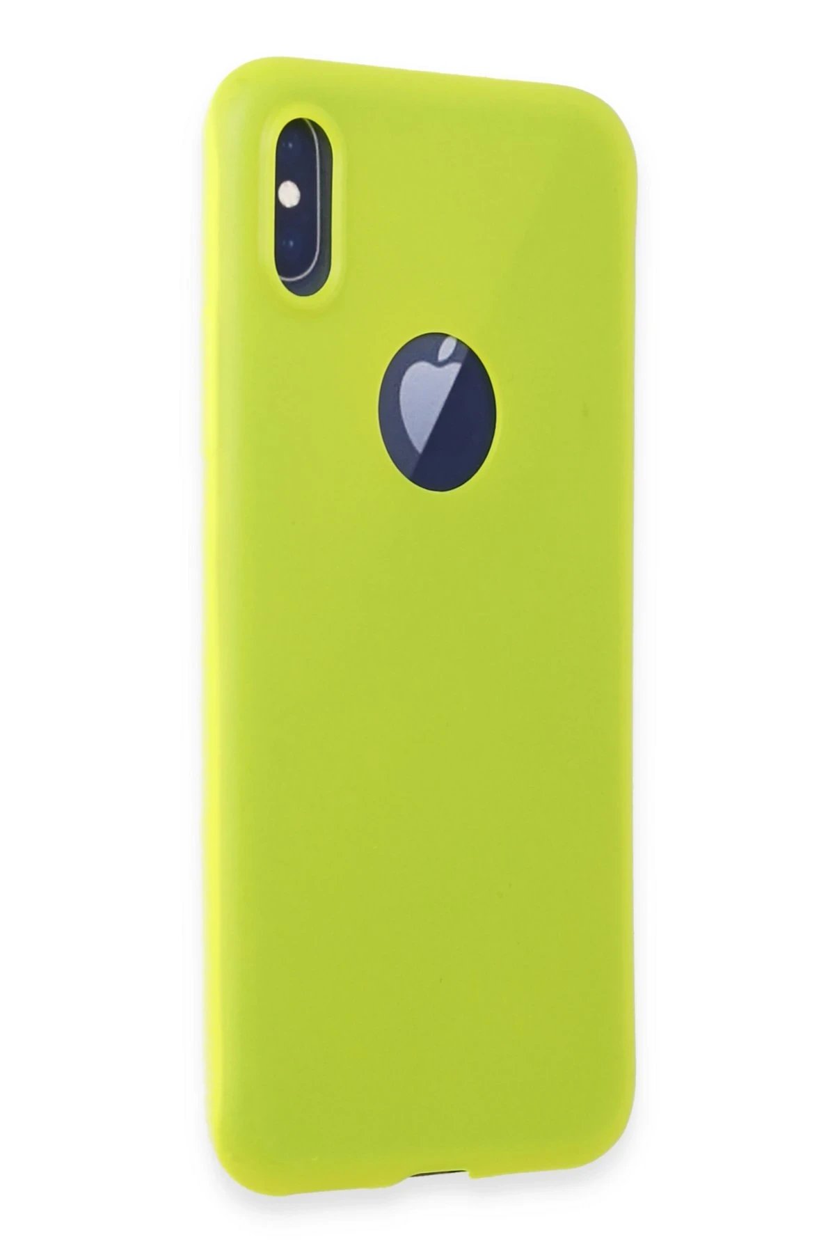 iPhone X Kılıf First Silikon - Parlak Sarı-(5796) - Görsel 2