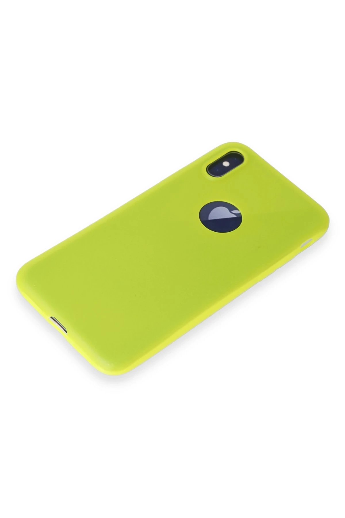 iPhone X Kılıf First Silikon - Parlak Sarı-(5796) - Görsel 4