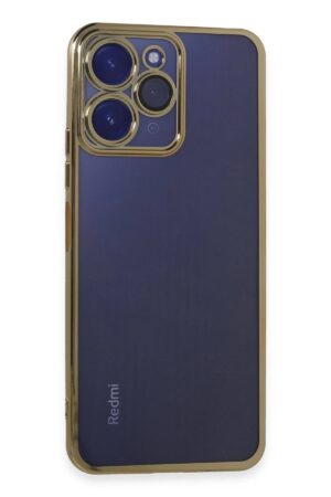 Xiaomi Redmi 12 Kılıf Lensli Silikon - Gold-(5796)