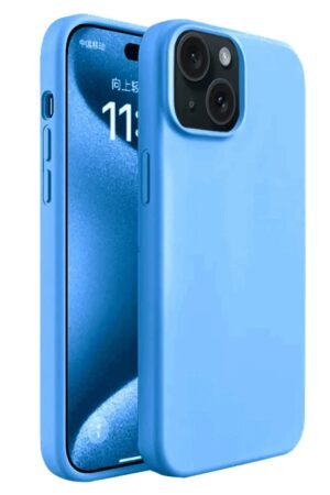 iPhone 15 Kılıf First Silikon - Mavi-(5796)