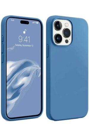 iPhone 15 Pro Kılıf First Silikon - Mavi-(5796)