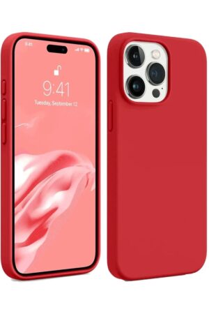 iPhone 15 Pro Max Kılıf First Silikon - Kırmızı-(5796)