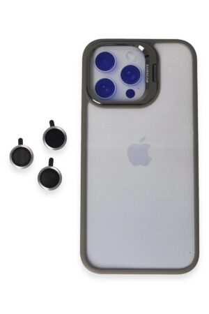 iPhone 15 Pro Max Kılıf Roblox Lens Standlı Kapak - Titan Gri-(5796)