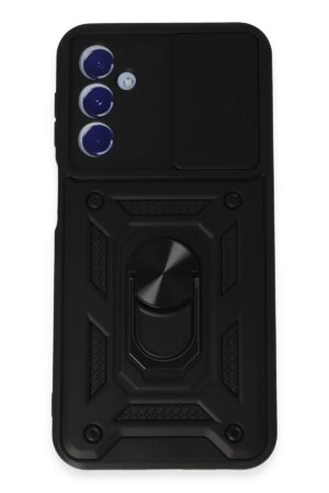 Samsung Galaxy M34 5G Kılıf Pars Lens Yüzüklü Silikon - Siyah-(5796)