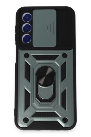 Samsung Galaxy M34 5G Kılıf Pars Lens Yüzüklü Silikon - Yeşil-(5796)