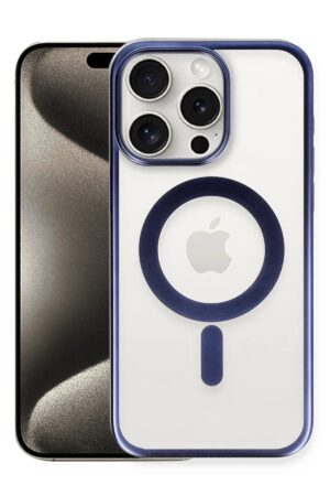 iPhone 15 Pro Kılıf Erozi Magsafe Kapak - Lacivert-(5796)
