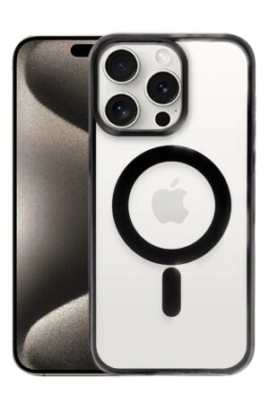 iPhone 15 Pro Max Kılıf Erozi Magsafe Kapak - Siyah-(5796)