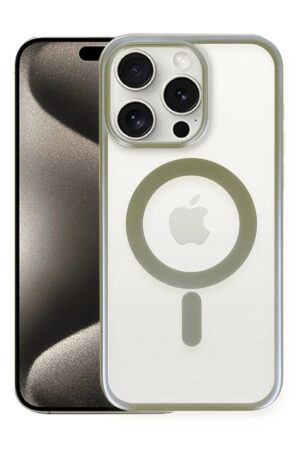 iPhone 15 Pro Max Kılıf Erozi Magsafe Kapak - Gri-(5796)