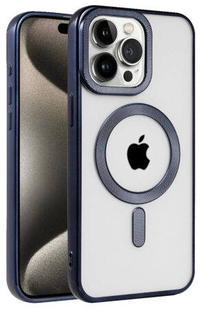 iPhone 15 Pro Max Kılıf Kronos Magsafe Kapak - Lacivert-(5796)