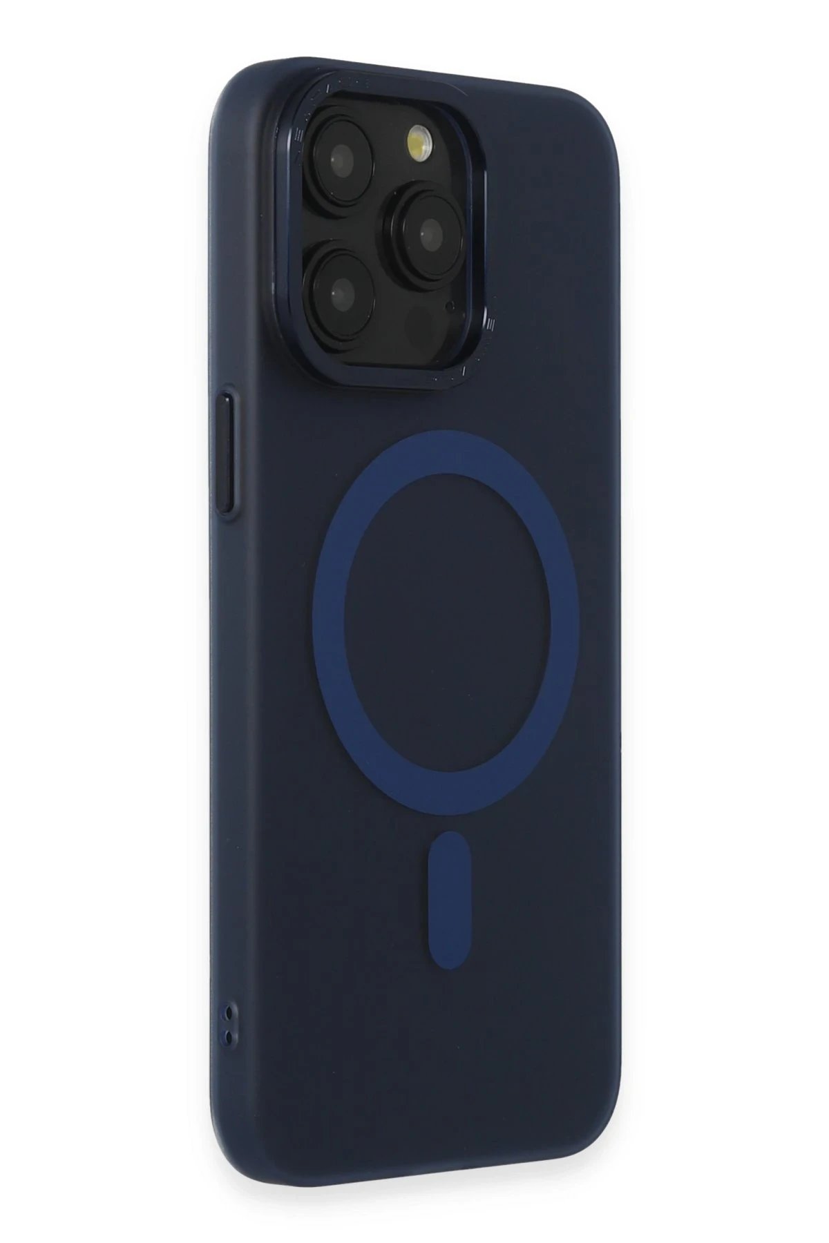 iPhone 15 Pro Max Kılıf Lodos Magneticsafe Mat Kapak - Mavi-(5796) - Görsel 2