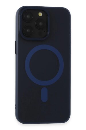 iPhone 15 Pro Kılıf Lodos Magneticsafe Mat Kapak - Mavi-(5796)