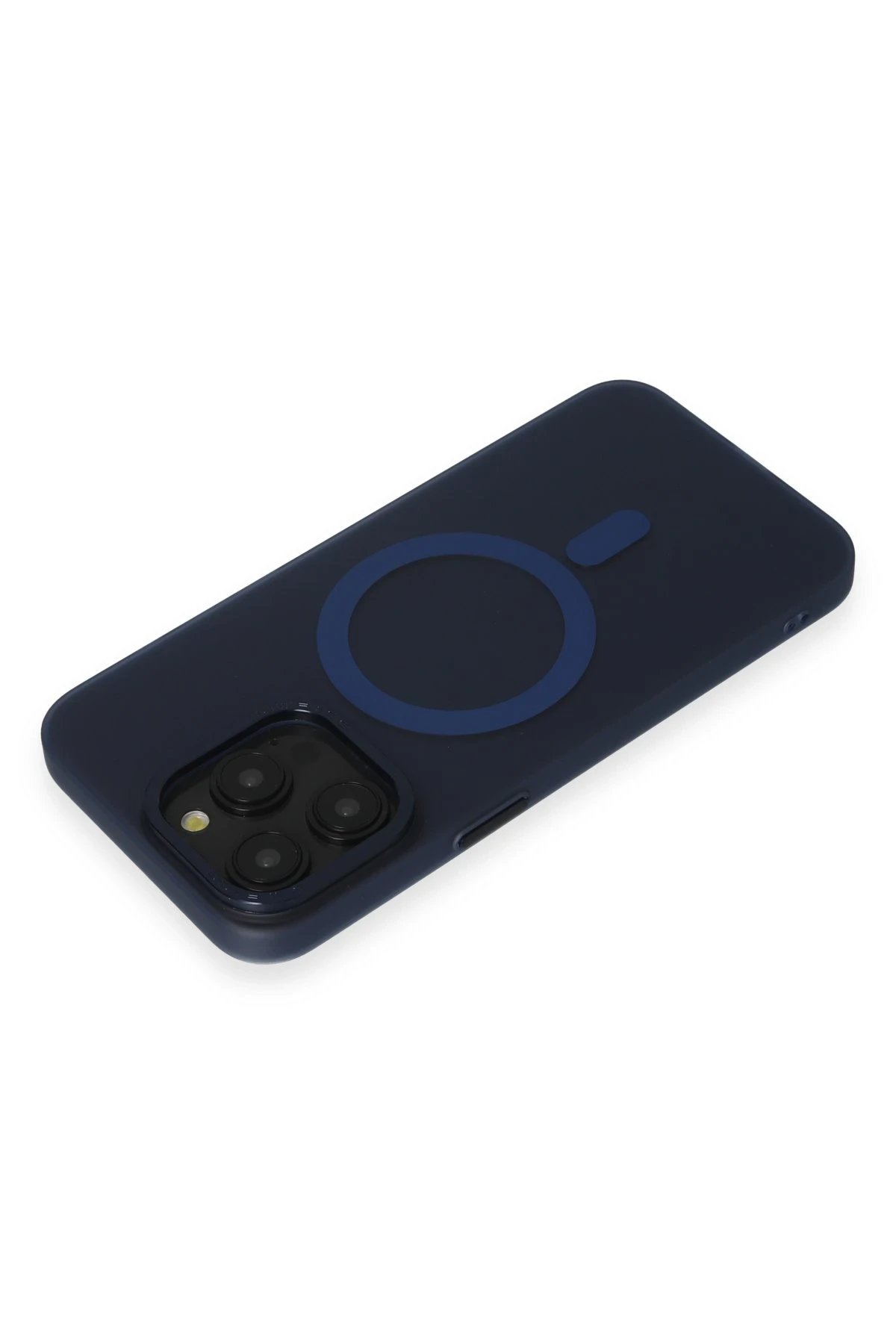 iPhone 15 Pro Kılıf Lodos Magneticsafe Mat Kapak - Mavi-(5796) - Görsel 3