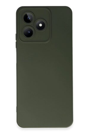 Realme C53 Kılıf Nano içi Kadife Silikon - Koyu Yeşil-(5796)