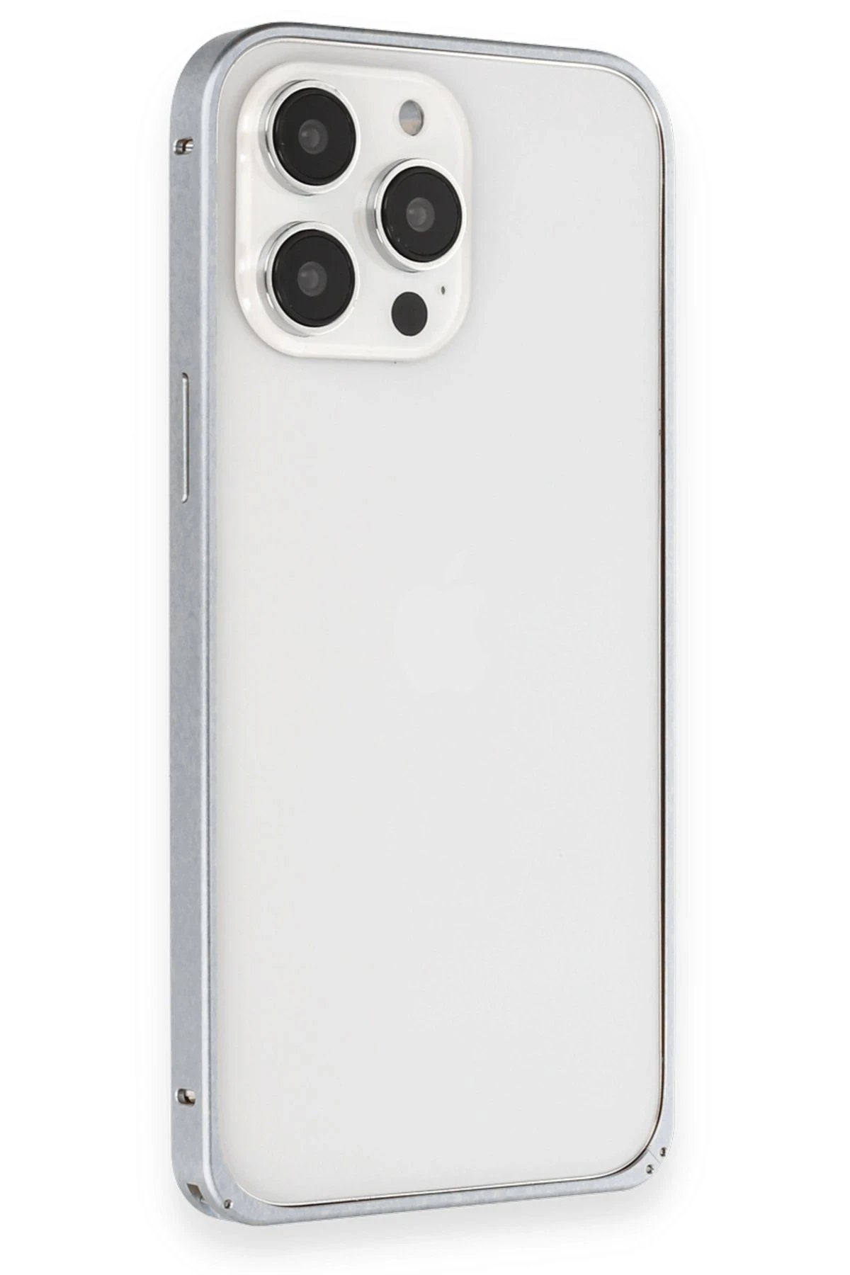 iPhone 15 Pro Metal Bumper Mat Kapak - Gri-(5796) - Görsel 3