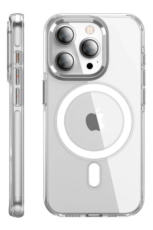 iPhone 15 Pro Max Kılıf Crystal Magsafe Kapak - Şeffaf-(5796)