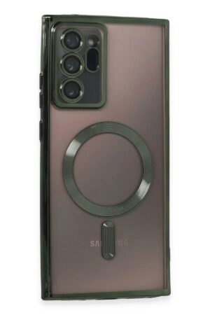 Samsung Galaxy Note 20 Ultra Kılıf Kross Magneticsafe Kapak - Koyu Yeşil-(5796)