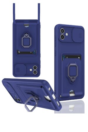 Samsung Galaxy A05 Kılıf Zuma Kartvizitli Yüzüklü Silikon - Lacivert-(5796)