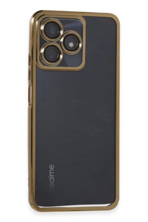 Realme C53 Kılıf Lensli Silikon - Gold-(5796)