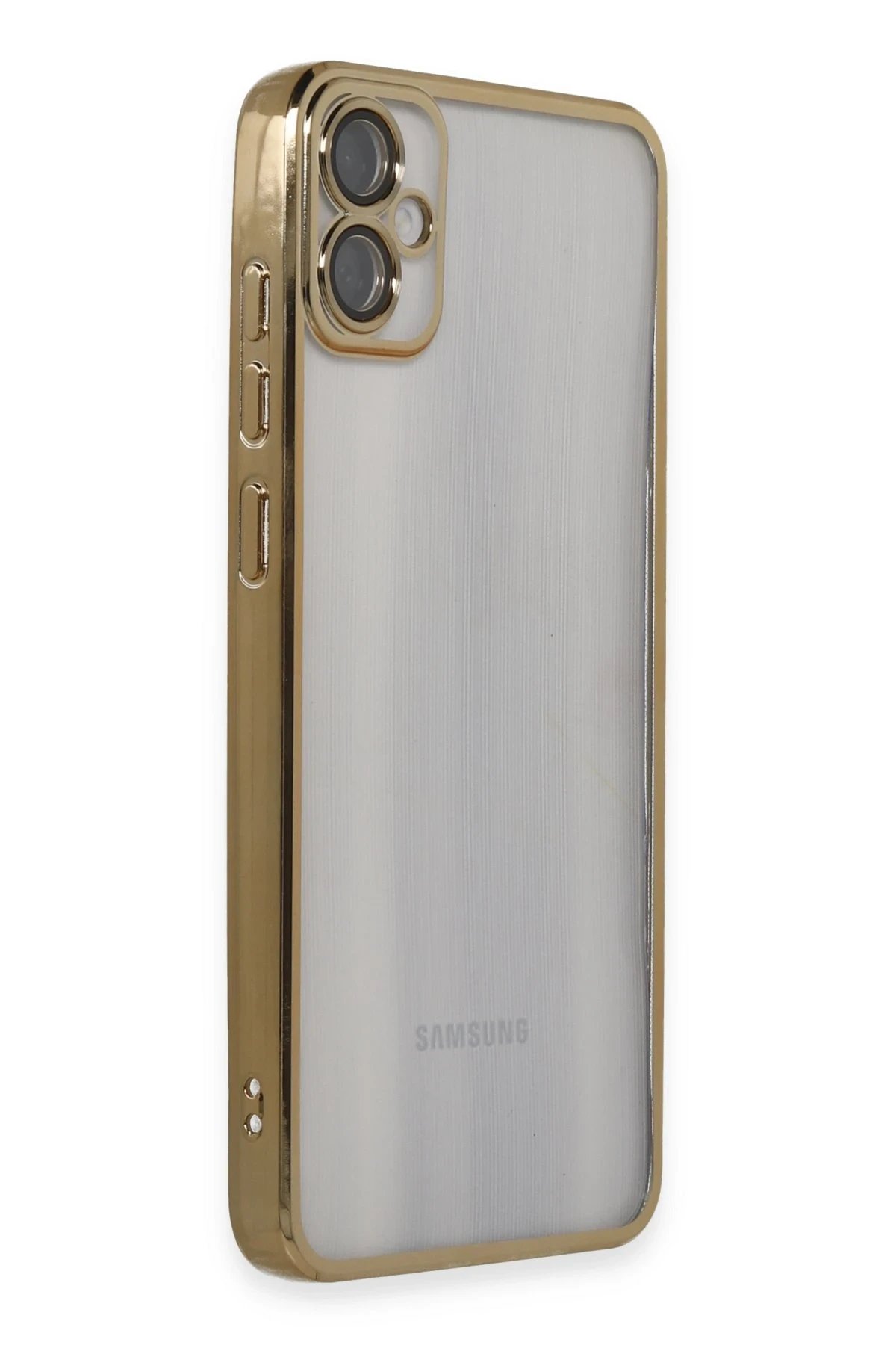 Samsung Galaxy A05 Kılıf Lensli Silikon - Gold-(5796) - Görsel 2