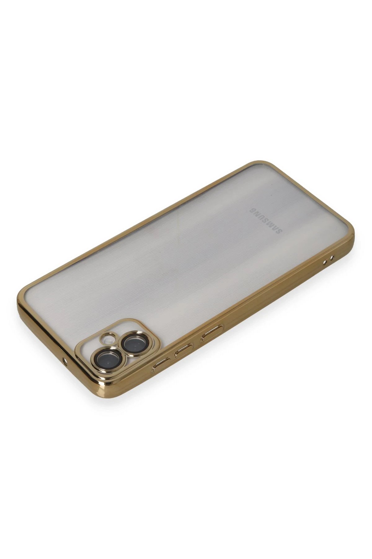 Samsung Galaxy A05 Kılıf Lensli Silikon - Gold-(5796) - Görsel 3