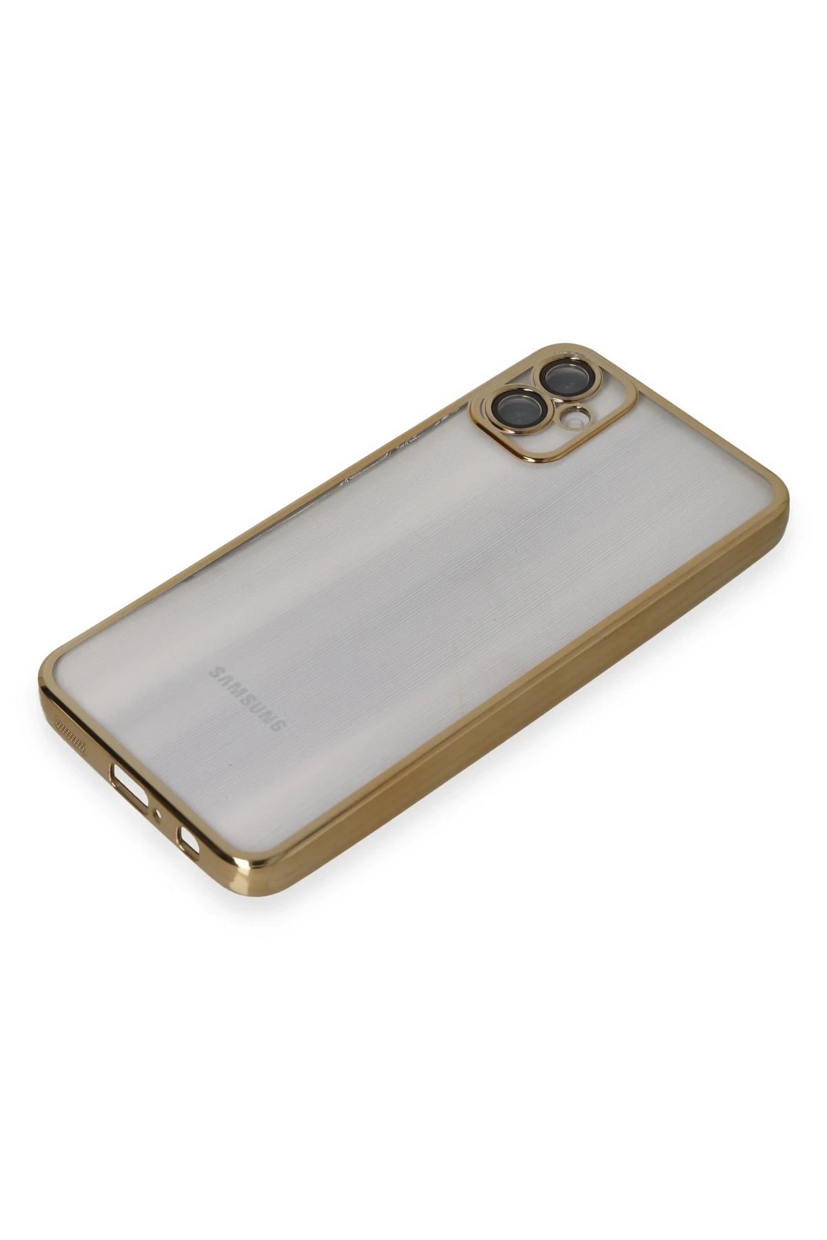 Samsung Galaxy A05 Kılıf Lensli Silikon - Gold-(5796) - Görsel 4