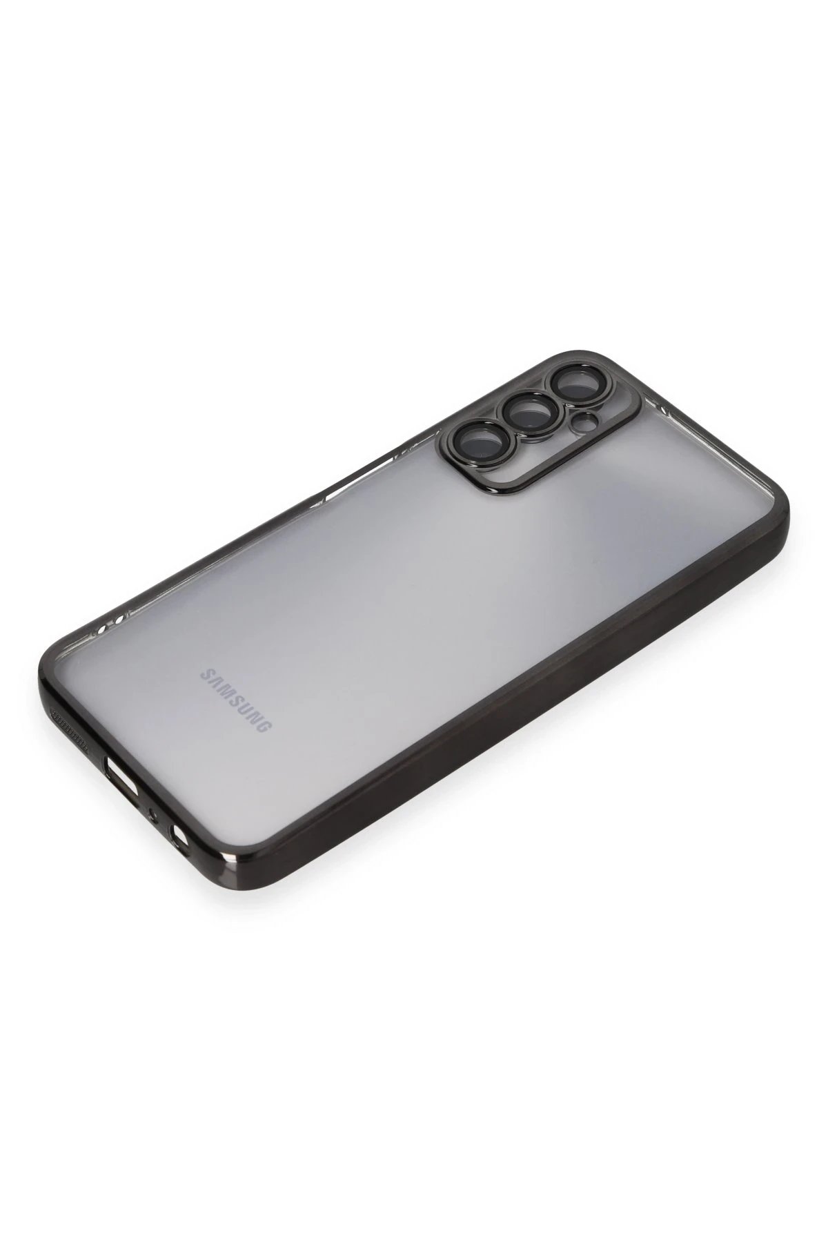 Samsung Galaxy A05S Kılıf Lensli Silikon - Siyah-(5796) - Görsel 4