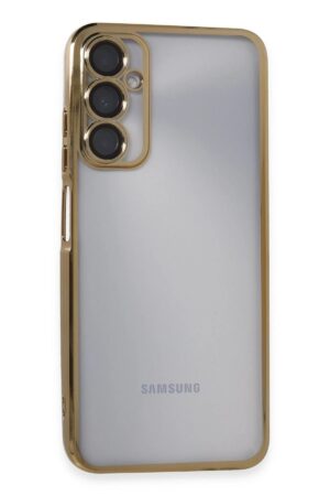 Samsung Galaxy A05S Kılıf Lensli Silikon - Gold-(5796)