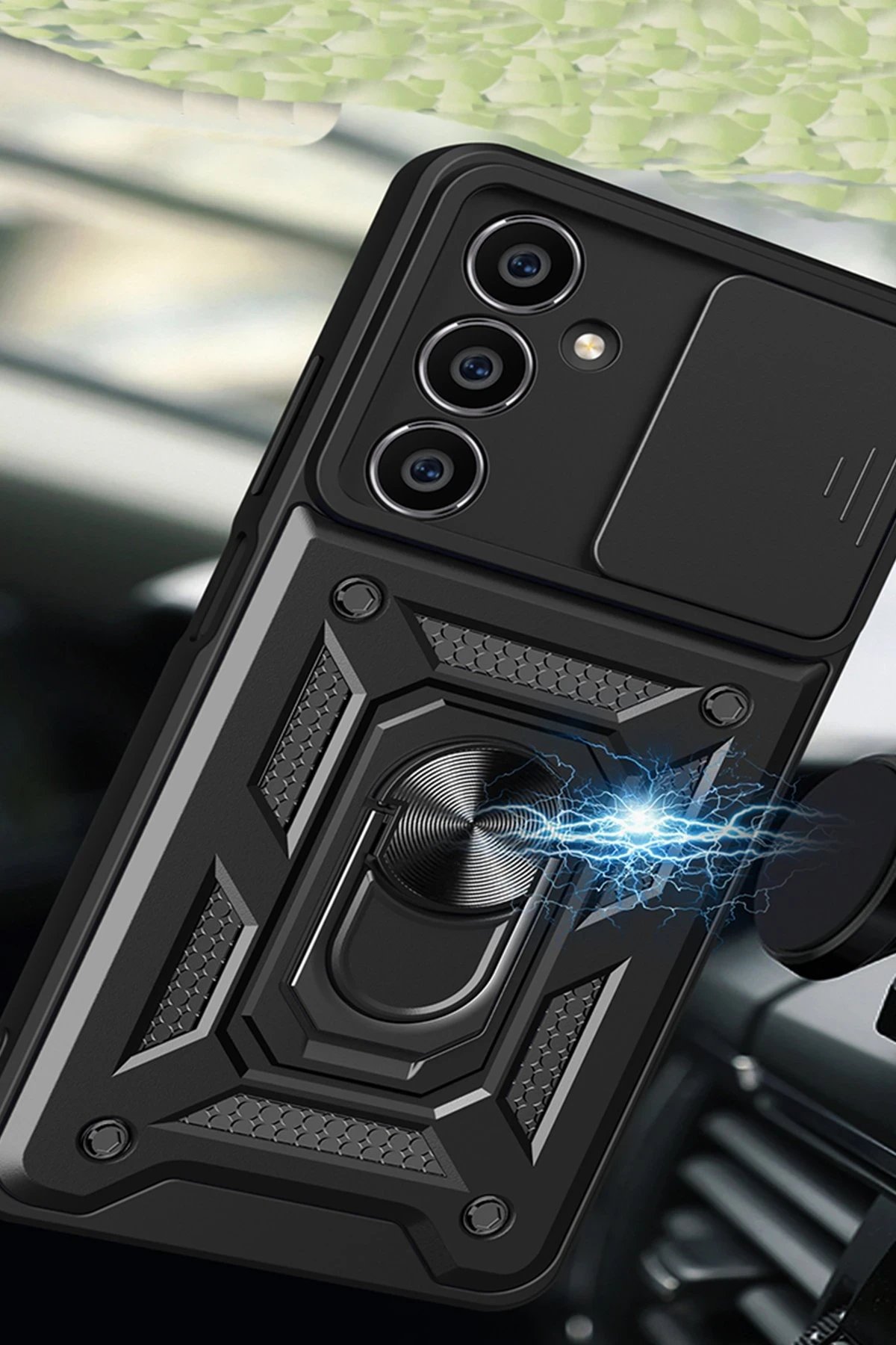 Samsung Galaxy A05 Kılıf Pars Lens Yüzüklü Silikon - Yeşil-(5796) - Görsel 2