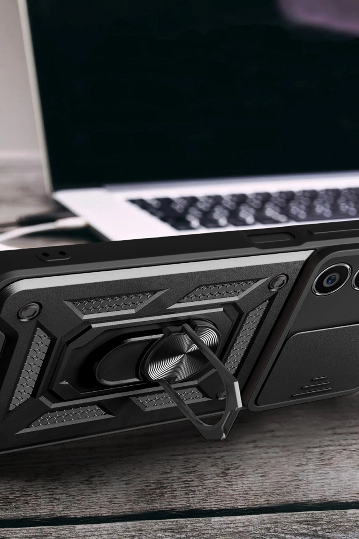 Samsung Galaxy A05 Kılıf Pars Lens Yüzüklü Silikon - Yeşil-(5796) - Görsel 4