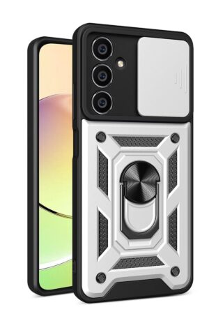 Samsung Galaxy A05S Kılıf Pars Lens Yüzüklü Silikon - Gümüş-(5796)