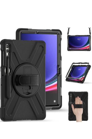 Samsung Galaxy X610 Tab S9 FE Plus 12.4 Kılıf Amazing Tablet Kapak - Siyah-(5796)