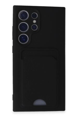 Samsung Galaxy S24 Ultra Kılıf Kelvin Kartvizitli Silikon - Siyah-(5796)