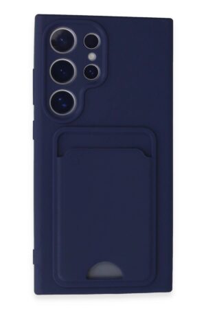 Samsung Galaxy S24 Ultra Kılıf Kelvin Kartvizitli Silikon - Lacivert-(5796)