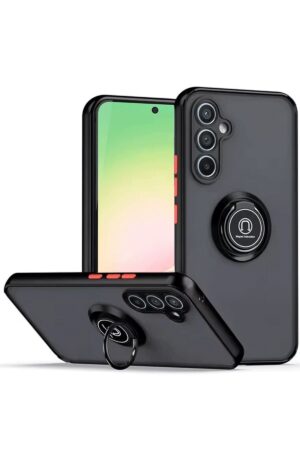 Samsung Galaxy S23 FE Kılıf Montreal Yüzüklü Silikon Kapak - Siyah-(5796)