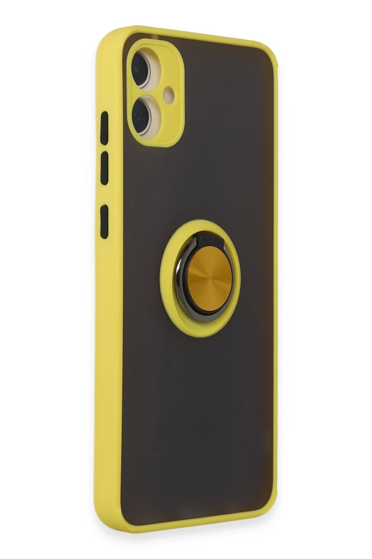Samsung Galaxy A05 Kılıf Montreal Yüzüklü Silikon Kapak - Sarı-(5796) - Görsel 2