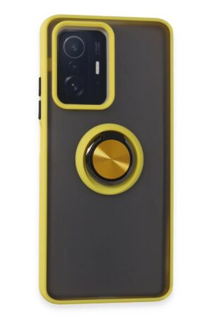 Xiaomi Mi 11T Pro Kılıf Montreal Yüzüklü Silikon Kapak - Sarı-(5796)